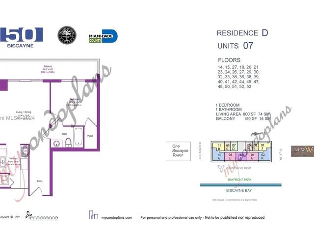50 BISCAYNE Blvd # 3807, Miami FL 33132