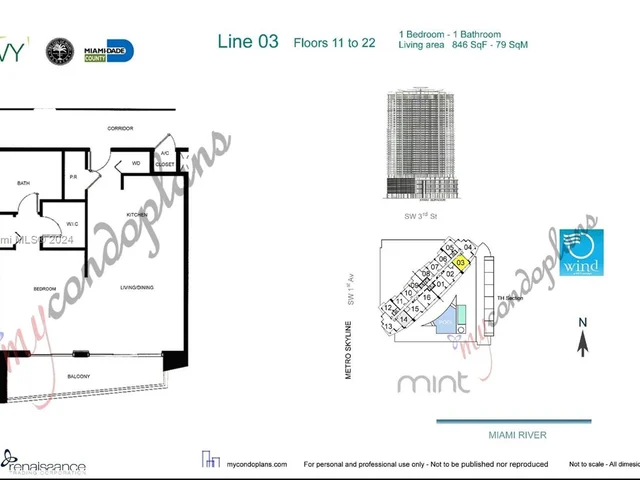 90 SW 3rd St # 1803, Miami FL 33130
